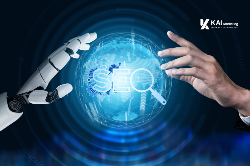 KAI Digital Marketing team in Duluth GA analyzing a 2026 AI-powered content cluster map for local SEO authority.