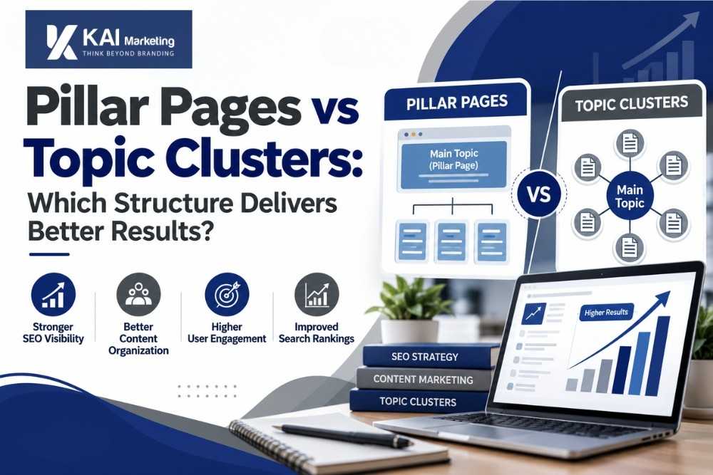 KAI Marketing digital marketing team helps you audit website information architecture to organize cluster content